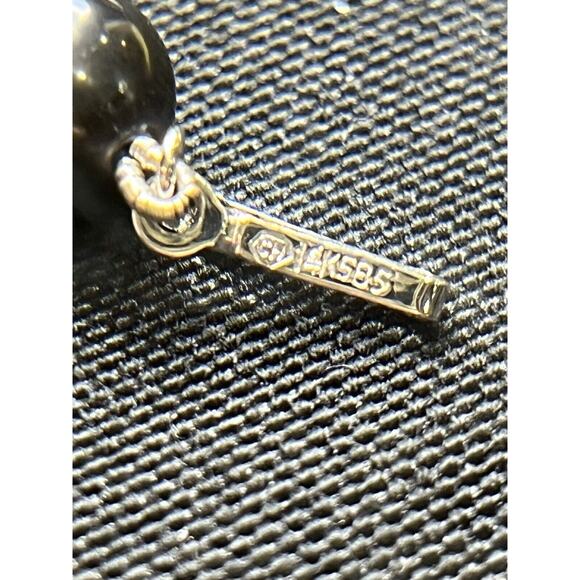 Gray Black Long Opera Length Pearl 14k White Gold Clasp Diamond Chips Necklace - Picture 6 of 11